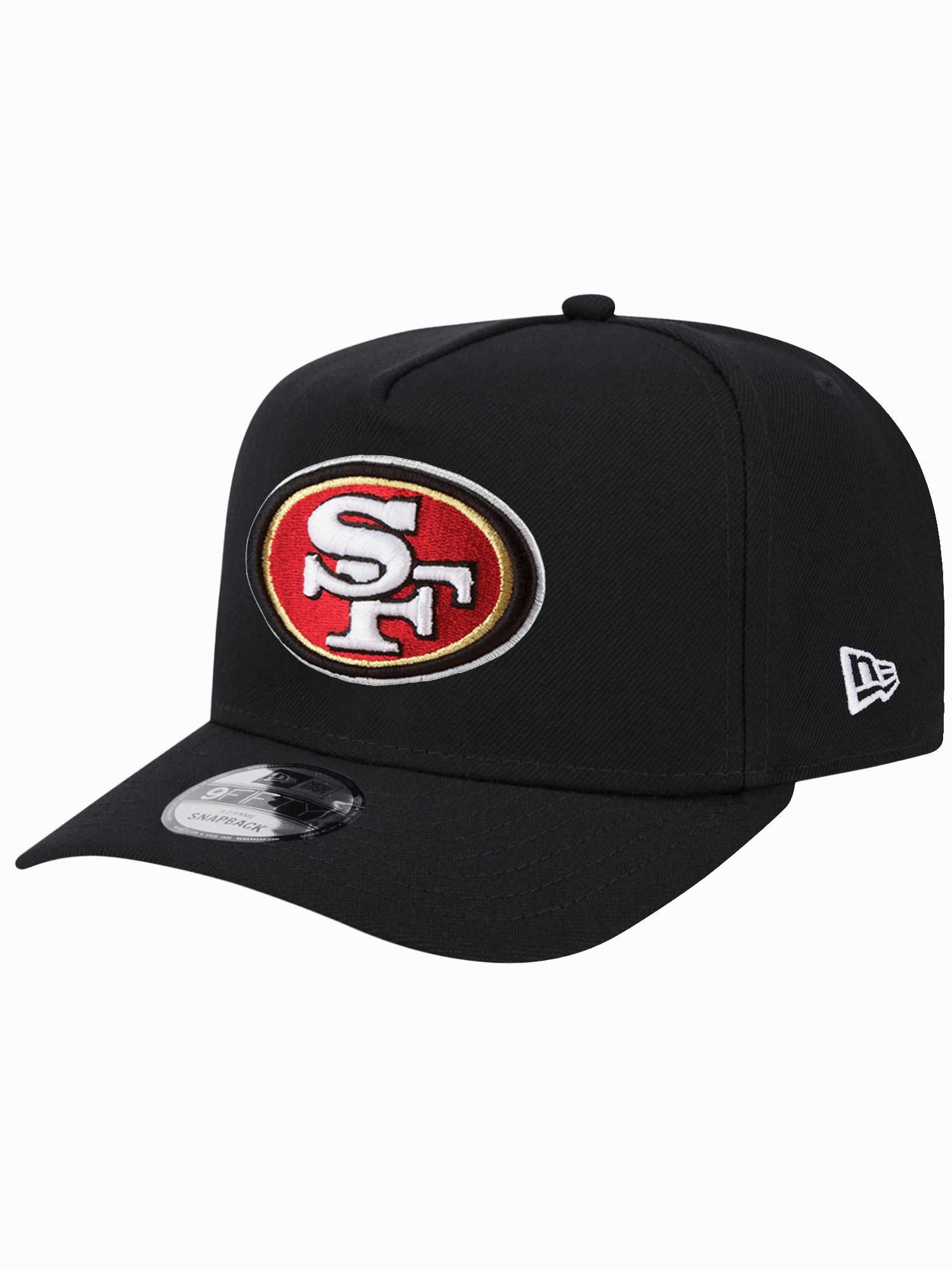 San Francisco 49ers New Era NFL Team 9FIFTY A-Frame Pre-Curved Snapback Hat - Black