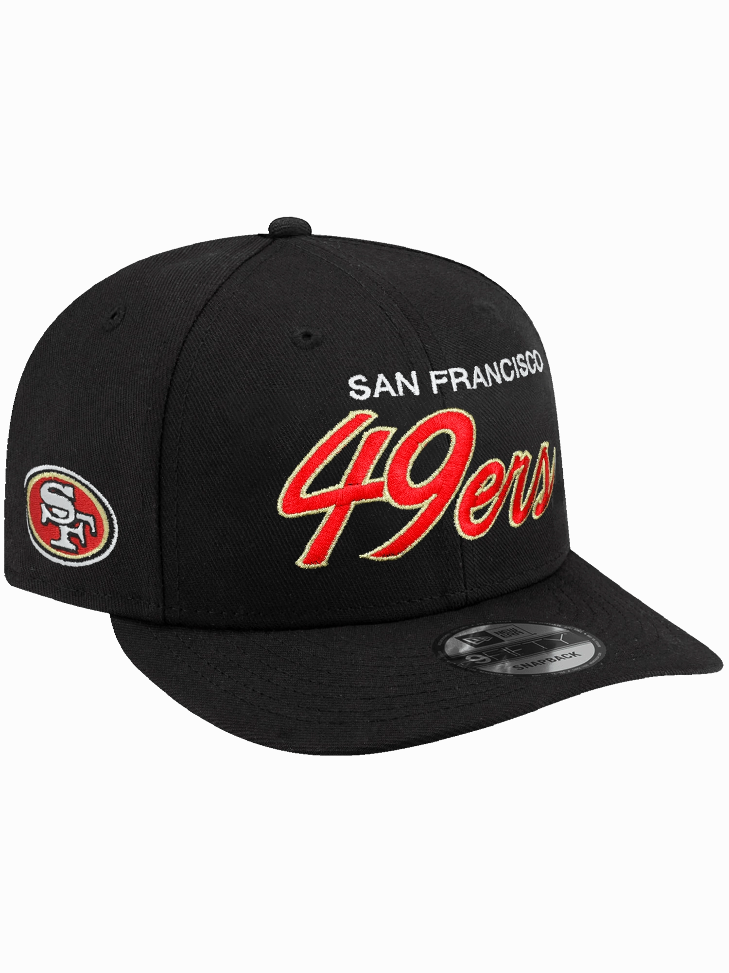 San Francisco 49ers New Era NFL Team Script 9FIFTY Pre-Curved Snapback Hat - Black