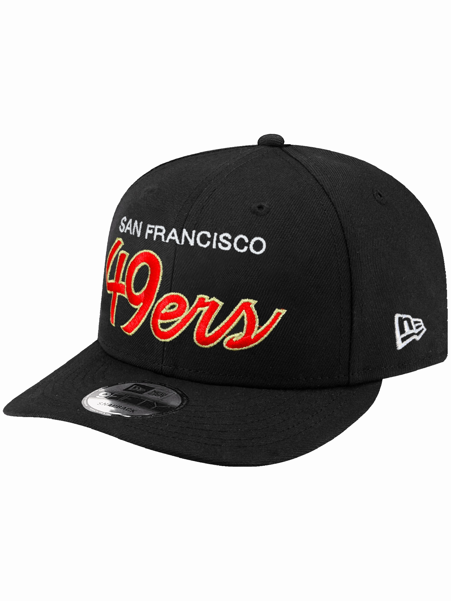 San Francisco 49ers New Era NFL Team Script 9FIFTY Pre-Curved Snapback Hat - Black