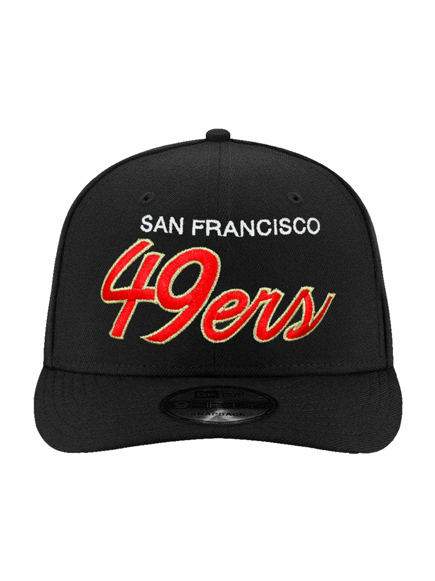 San Francisco 49ers New Era NFL Team Script 9FIFTY Pre-Curved Snapback Hat - Black