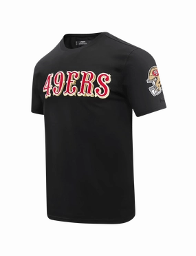 San Francisco 49ers Pro Standard NFL Classic Chenille Flex T-Shirt - Black