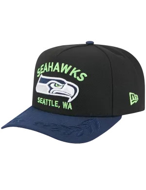 Seattle Seahawks New Era NFL 25 Draft Pre-Curved 9FIFTY A-Frame Snapback Hat - Black