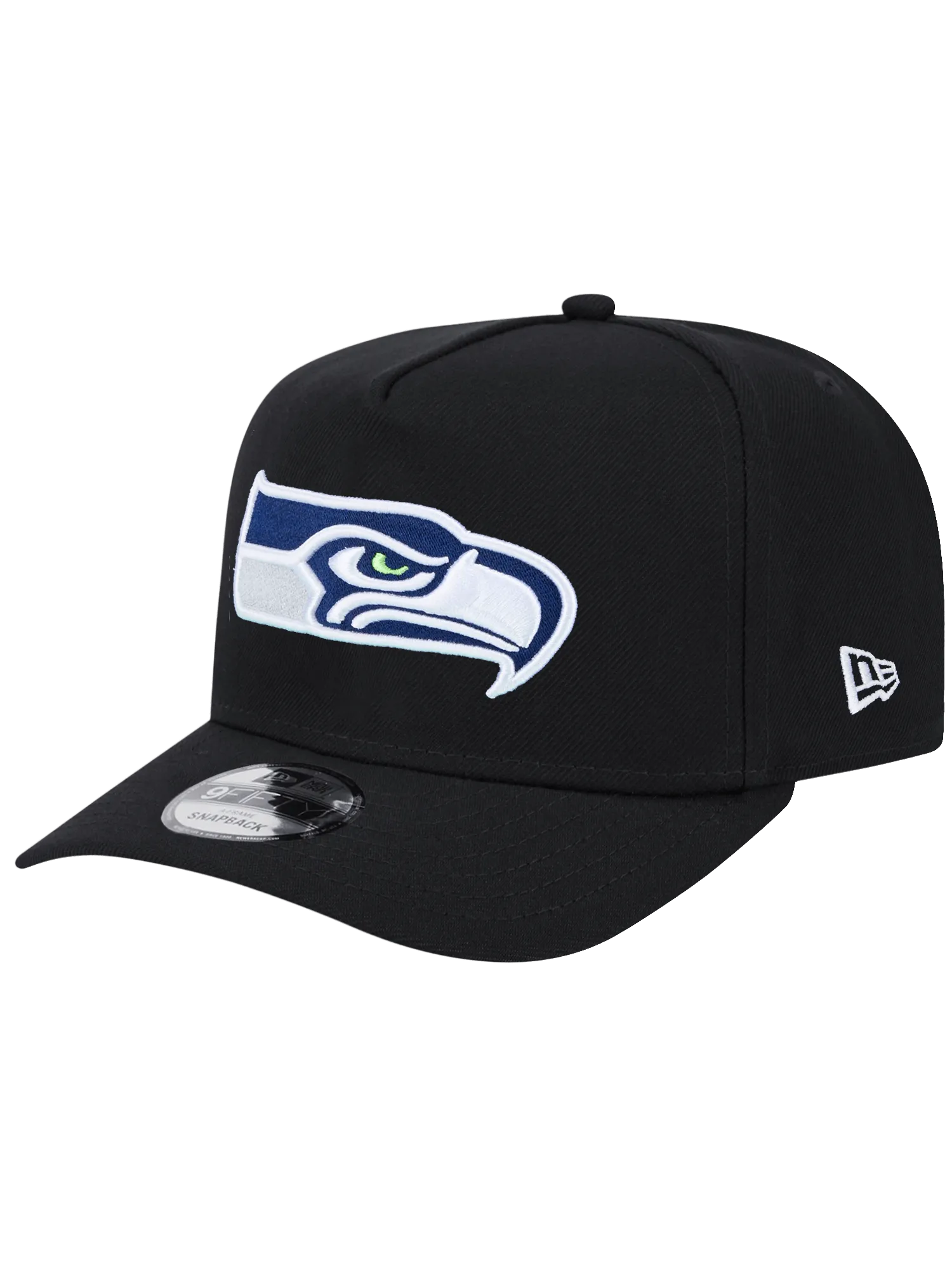 Seattle Seahawks New Era NFL Team 9FIFTY A-Frame Pre-Curved Snapback Hat - Black