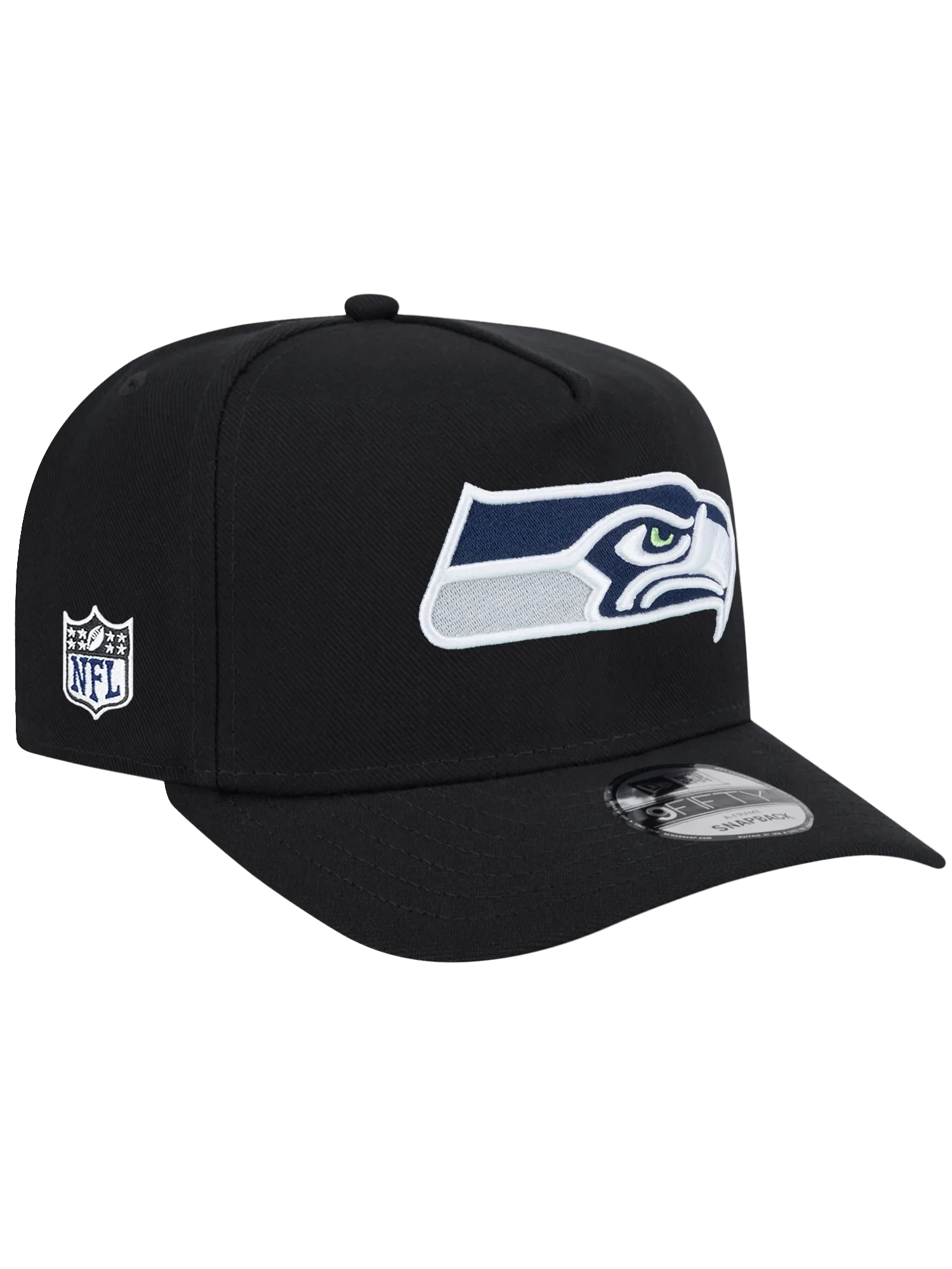Seattle Seahawks New Era NFL Team 9FIFTY A-Frame Pre-Curved Snapback Hat - Black
