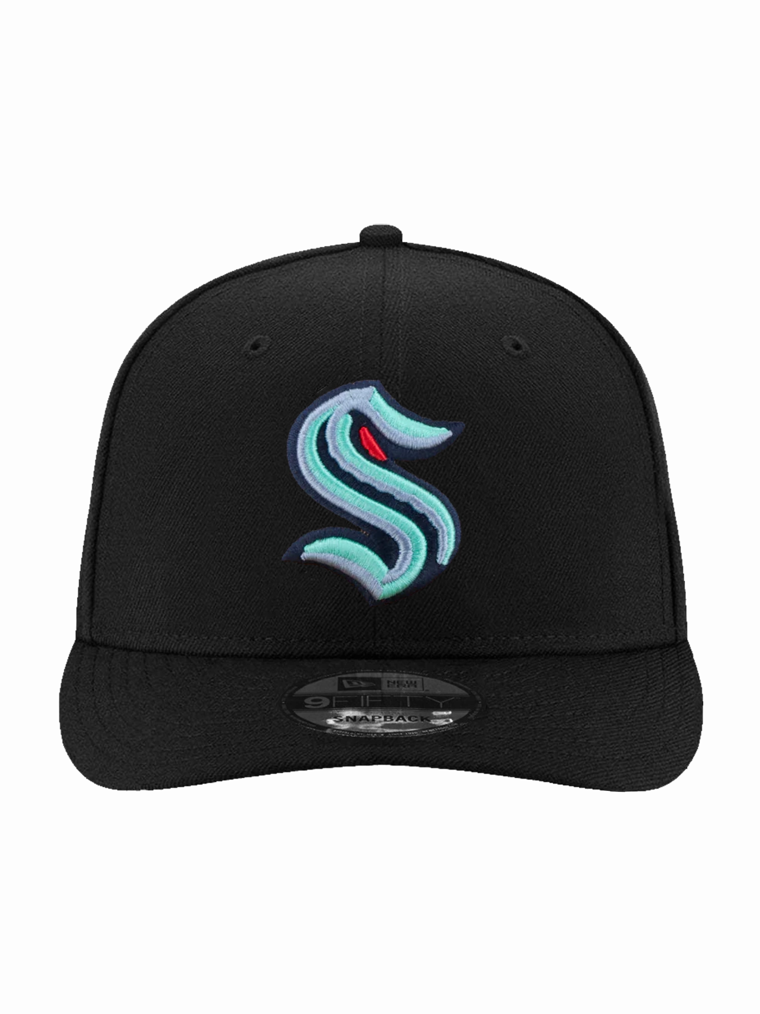 Seattle Kraken New Era NHL Team 9FIFTY Pre-Curved Snapback Hat - Black