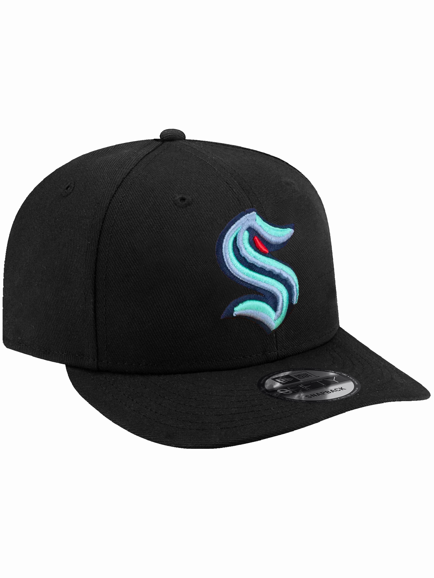 Seattle Kraken New Era NHL Team 9FIFTY Pre-Curved Snapback Hat - Black