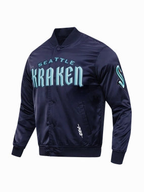 Seattle Kraken Pro Standard NHL Team Classic Satin Button Jacket - Navy