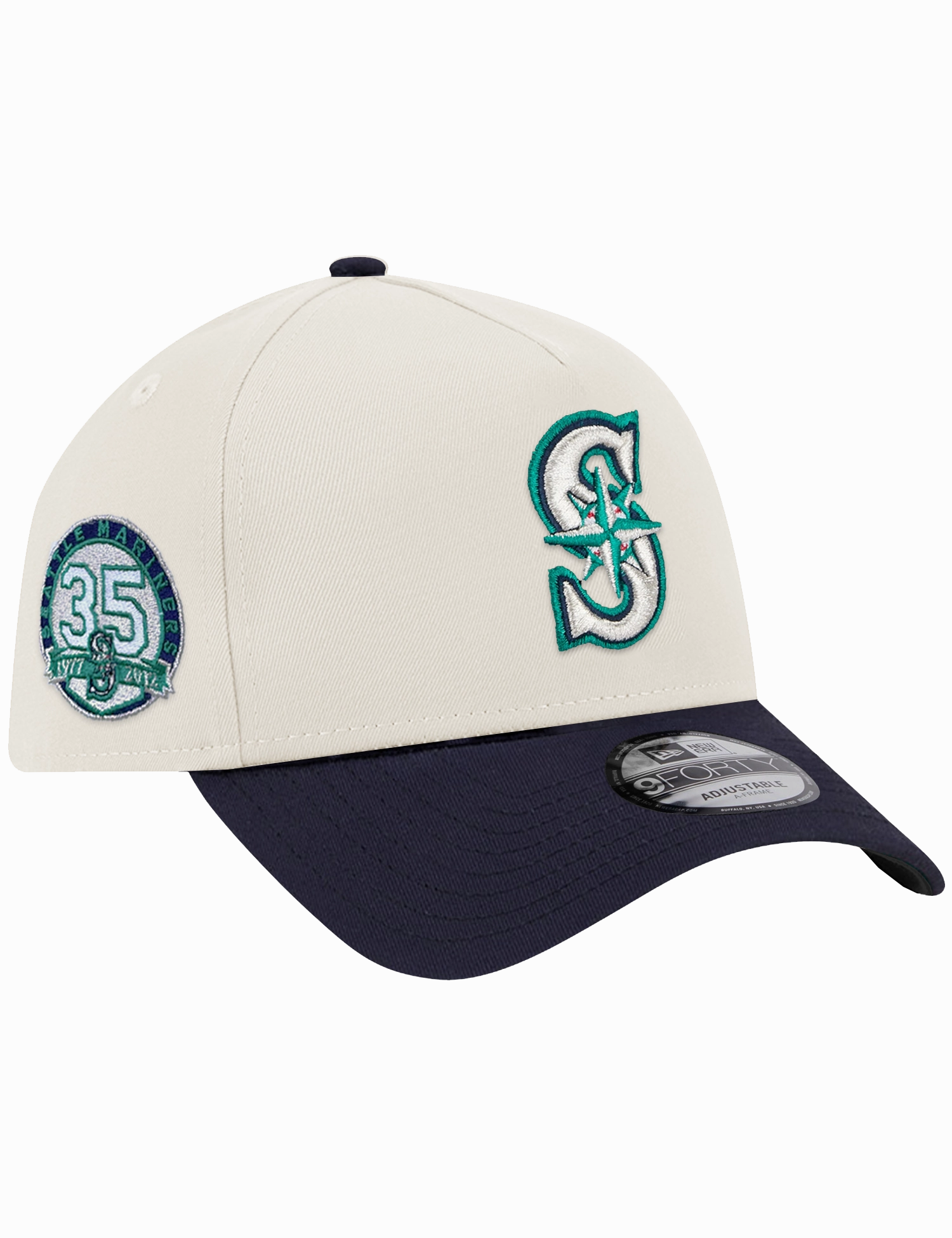 Seattle Mariners New Era MLB 35th Ann 9FORTY A-Frame Snapback Hat - Chrome