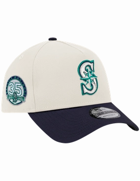 Seattle Mariners New Era MLB 35th Ann 9FORTY A-Frame Snapback Hat - Chrome