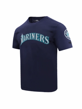 Seattle Mariners Pro Standard MLB Team Chenille Flex T-Shirt - Navy