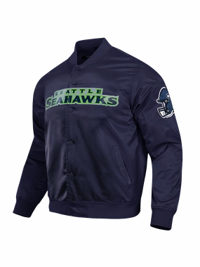Seattle Seahawks Pro Standard NFL Team Classic Satin Button Jacket - Navy