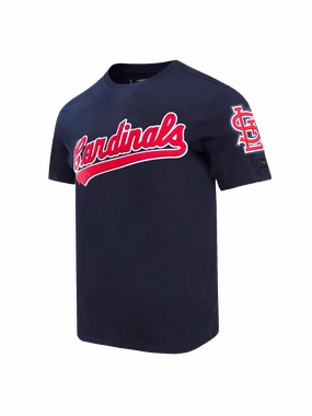 St Louis Cardinals Pro Standard MLB Team Chenille Flex T-Shirt - Navy