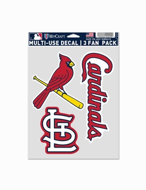 St Louis Cardinals Wincraft MLB Team 3 Pack Decal Set