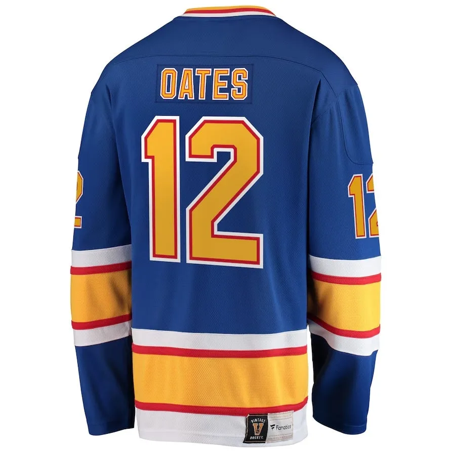 St.L.Blues #12 Adam Oates Fanatics Premier Breakaway Retired Player Jersey - Blue Stitched American Hockey Jerseys