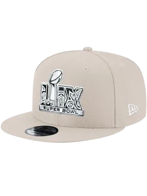 Super Bowl LIX New Era NFL BW Logo 9FIFTY Snapback Hat - Stone