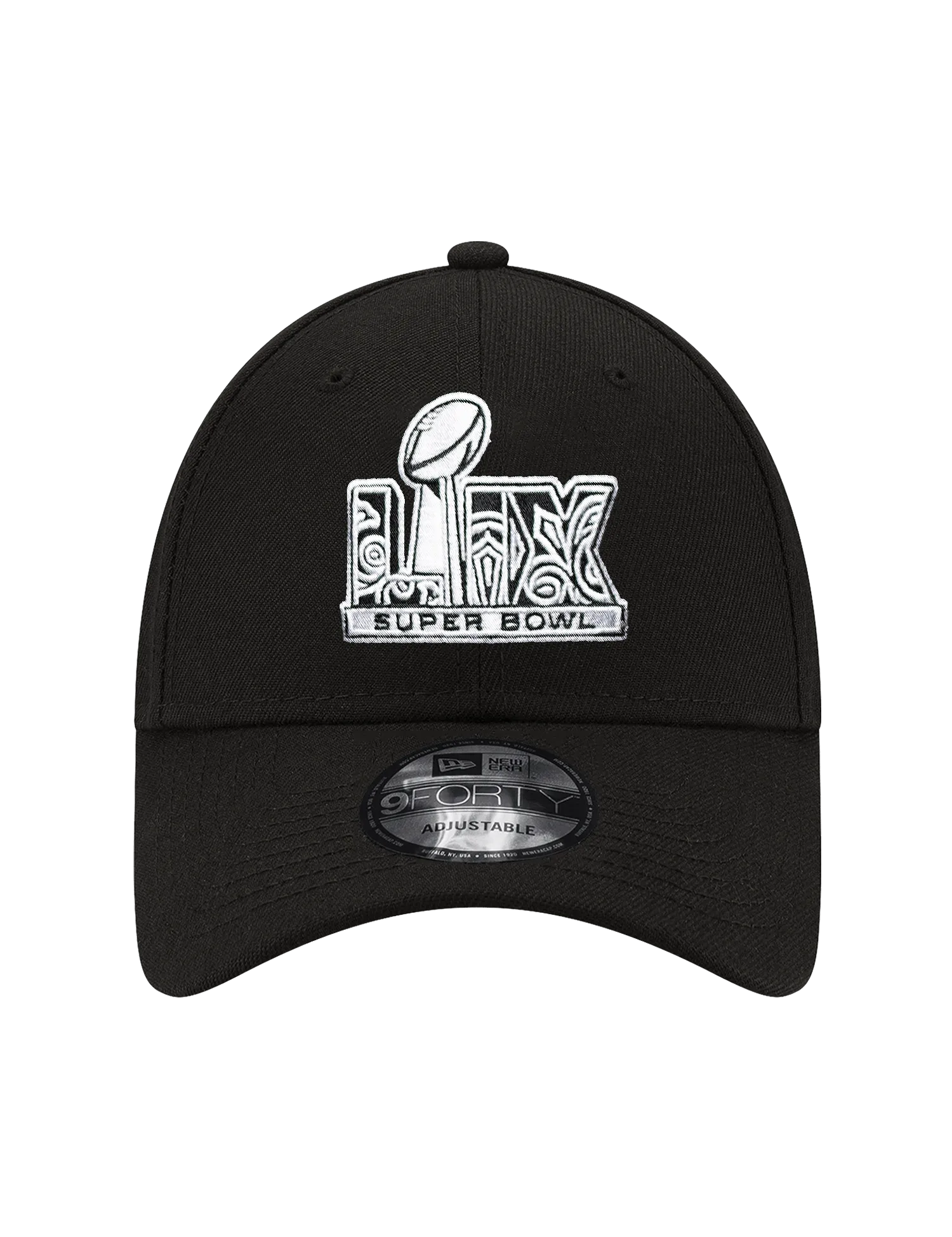 Super Bowl LIX New Era NFL BW Logo 9FORTY Snapback Hat - Black