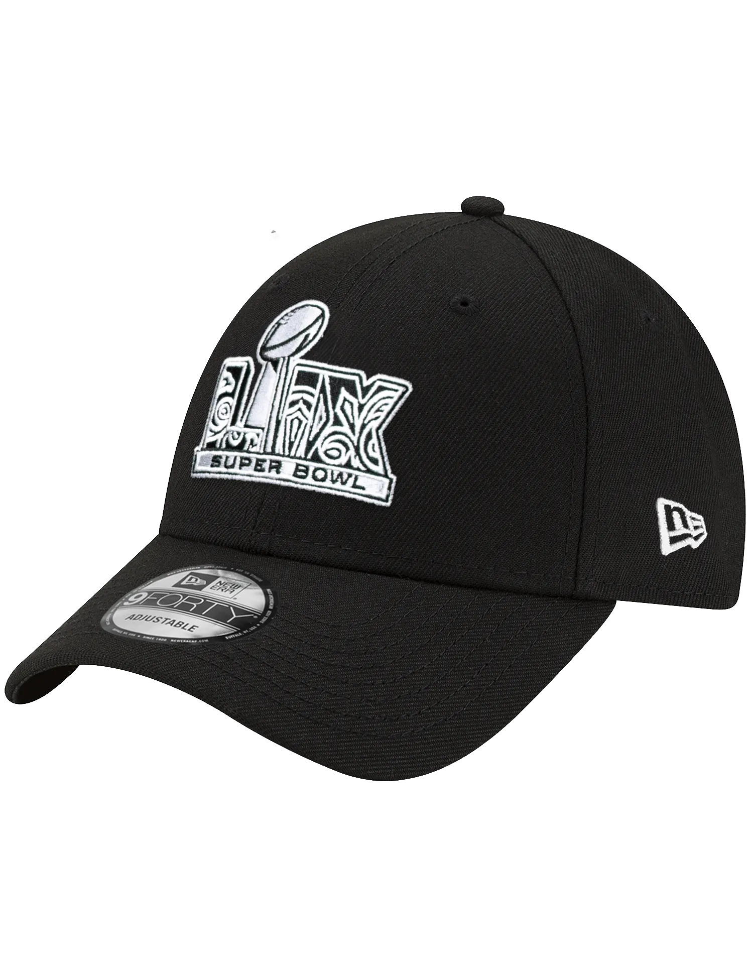 Super Bowl LIX New Era NFL BW Logo 9FORTY Snapback Hat - Black
