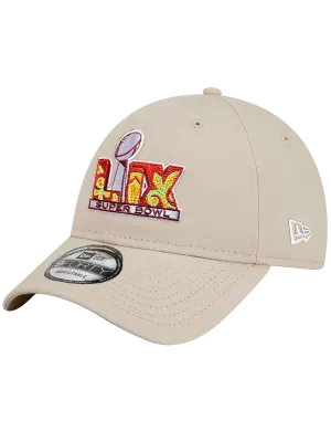 Super Bowl LIX New Era NFL BW Logo 9FORTY Snapback Hat - Stone
