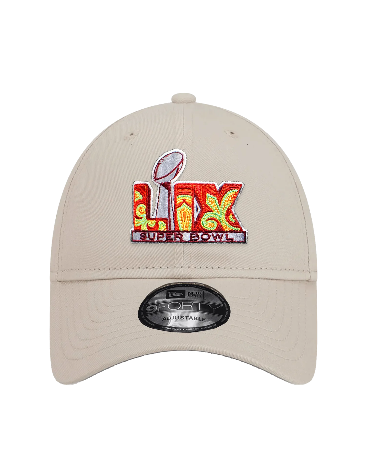 Super Bowl LIX New Era NFL BW Logo 9FORTY Snapback Hat - Stone