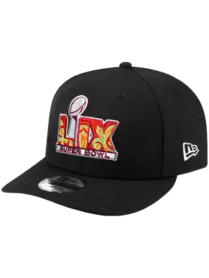 Super Bowl LIX New Era NFL Logo 9FIFTY Pre-Curved Snapback Hat - Black