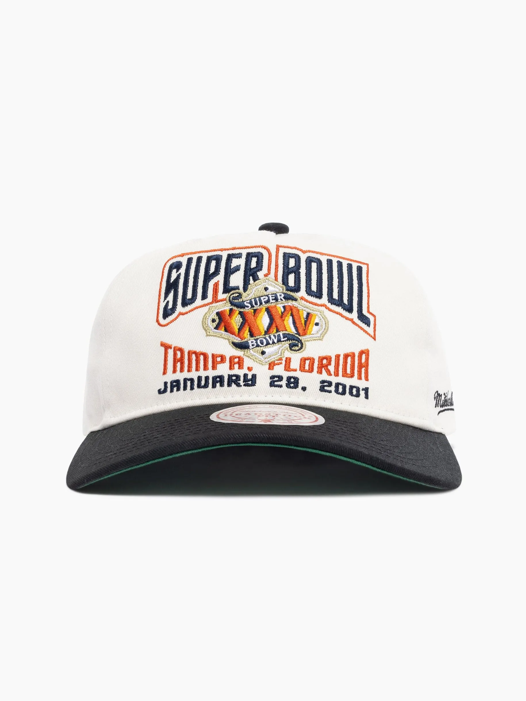 Super Bowl XXXV Mitchell & Ness NFL Origins Deadstock Snapback Hat - Cream
