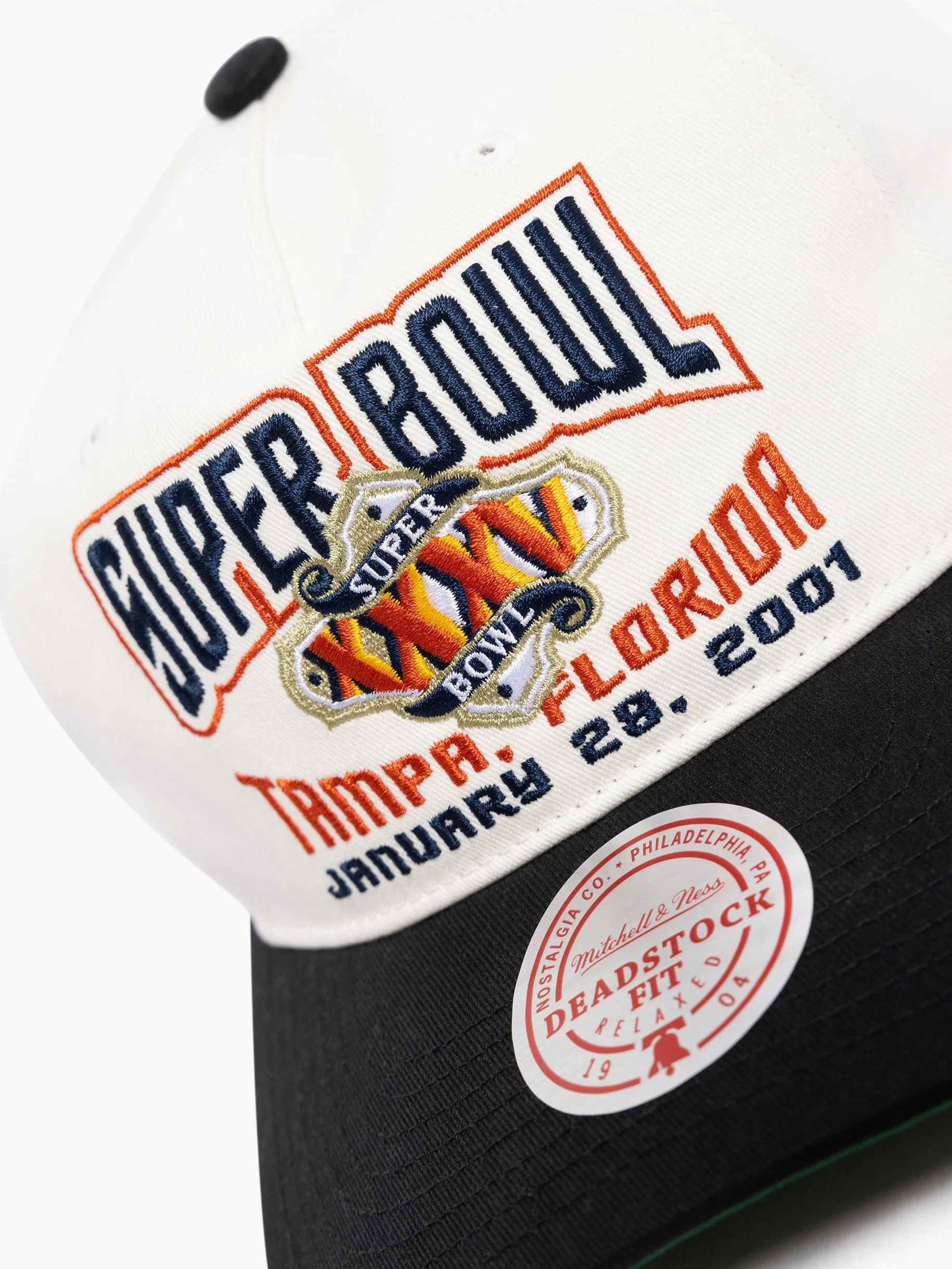Super Bowl XXXV Mitchell & Ness NFL Origins Deadstock Snapback Hat - Cream
