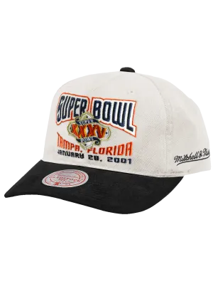Super Bowl XXXV Mitchell & Ness NFL Origins Deadstock Snapback Hat - Cream