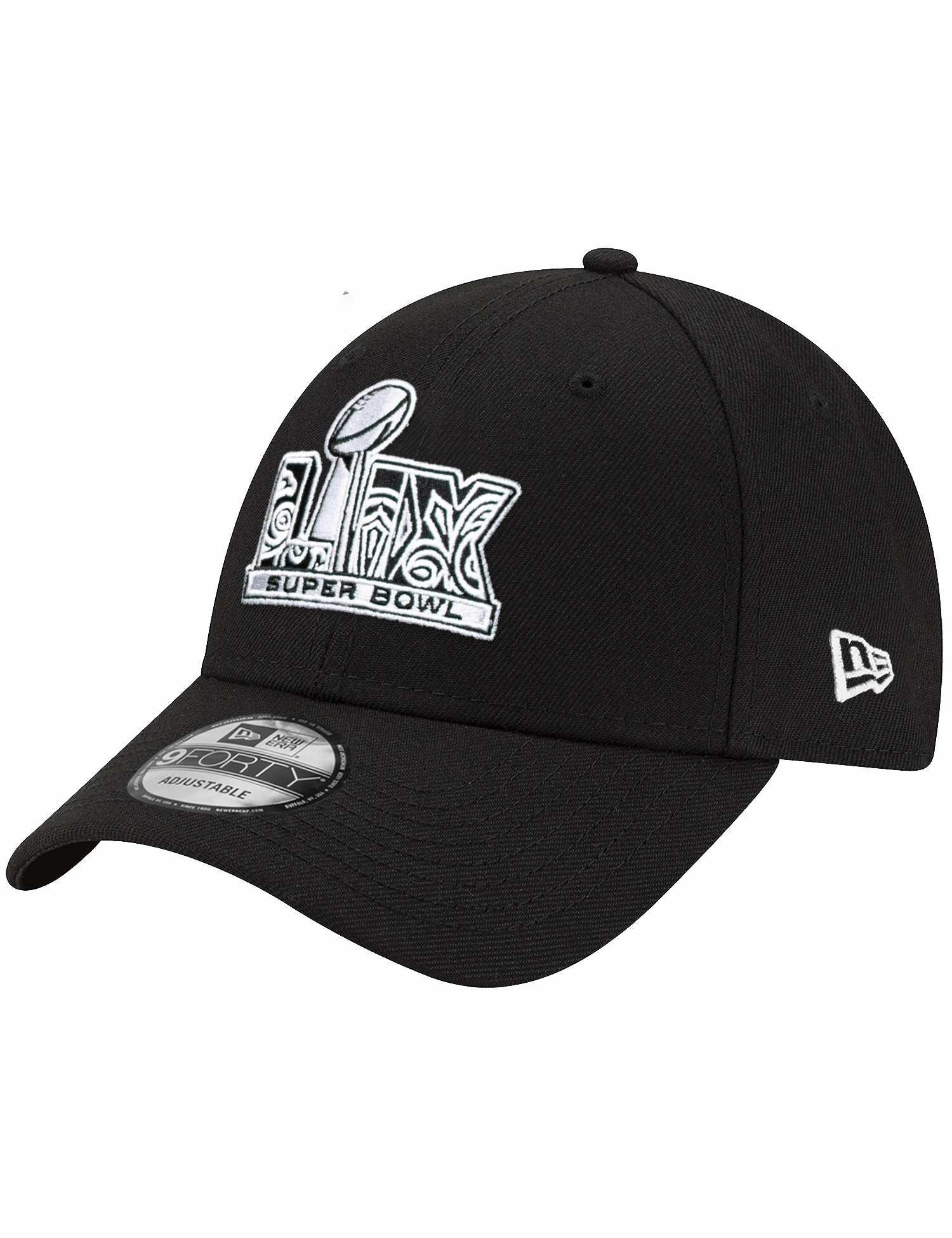 Super Bowl LIX New Era NFL BW Logo 9FORTY Snapback Hat - Black