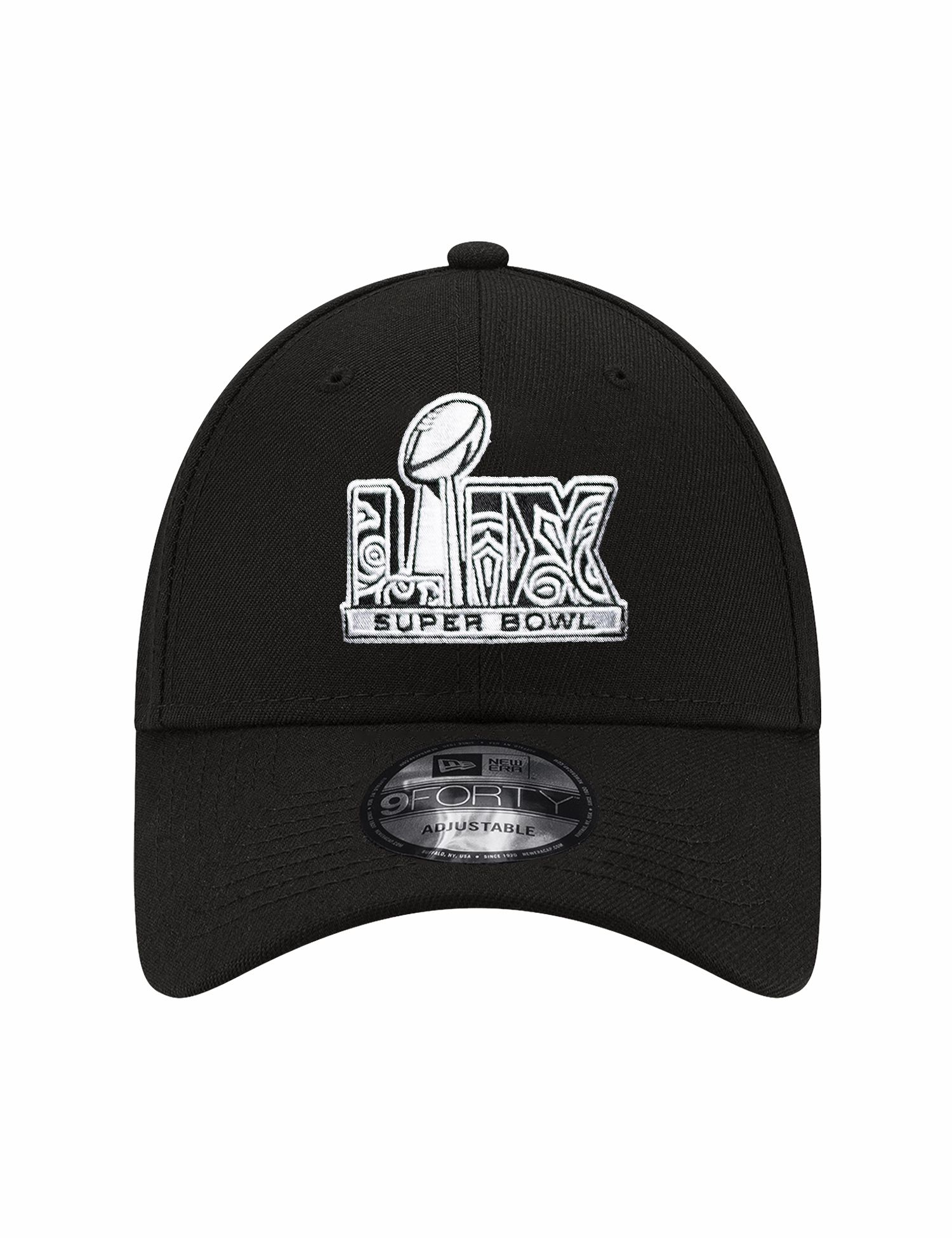 Super Bowl LIX New Era NFL BW Logo 9FORTY Snapback Hat - Black