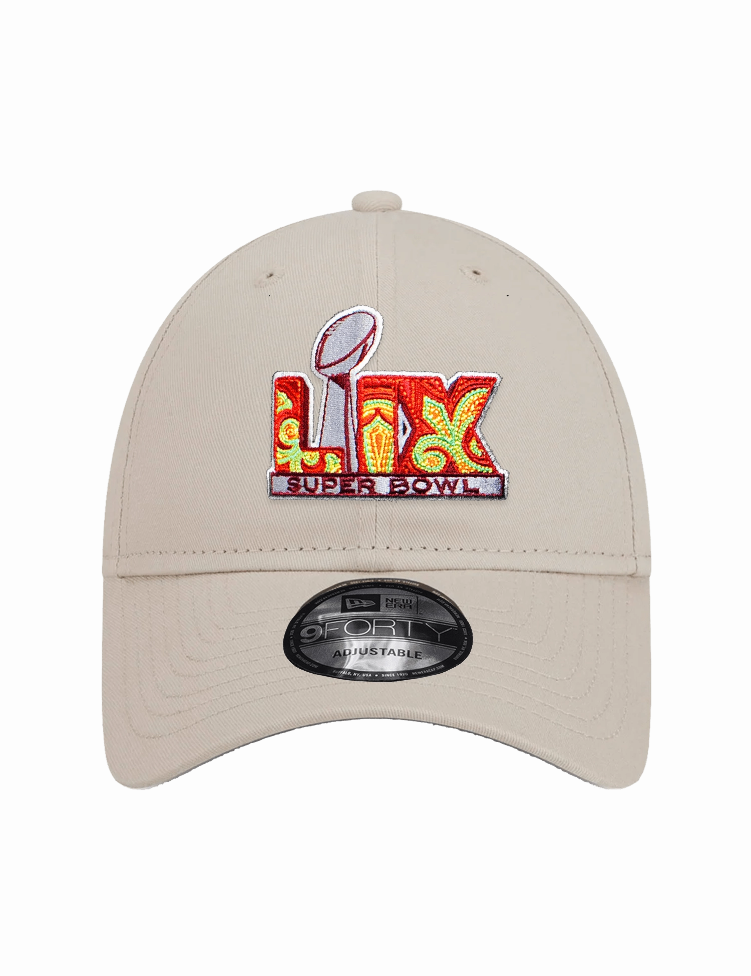 Super Bowl LIX New Era NFL BW Logo 9FORTY Snapback Hat - Stone