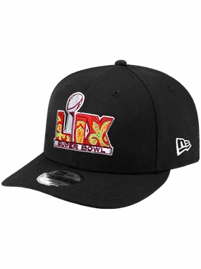 Super Bowl LIX New Era NFL Logo 9FIFTY Pre-Curved Snapback Hat - Black