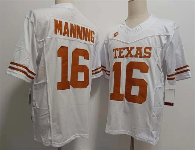 T.Longhorns #16 Peyton Manning White F.U.S.E Stitched American College Jerseys