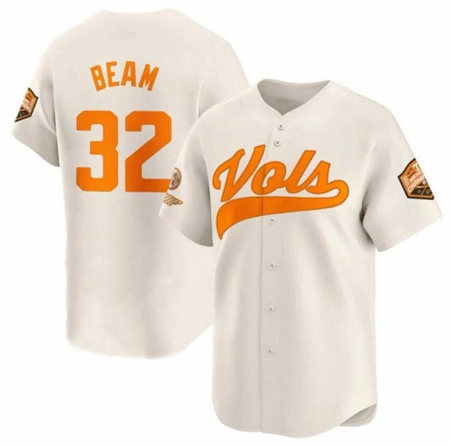 T.Volunteers #32 Drew Beam Cream 2024 Champions Vapor Limited Stitched College Jerseys