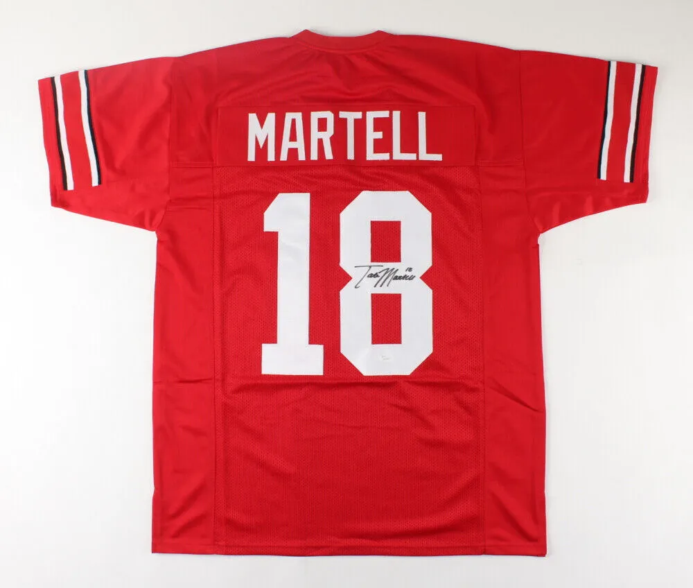 Tate Martell Signed Ohio State Buckeyes Red Jersey (JSA COA) OSU QB (20172018)