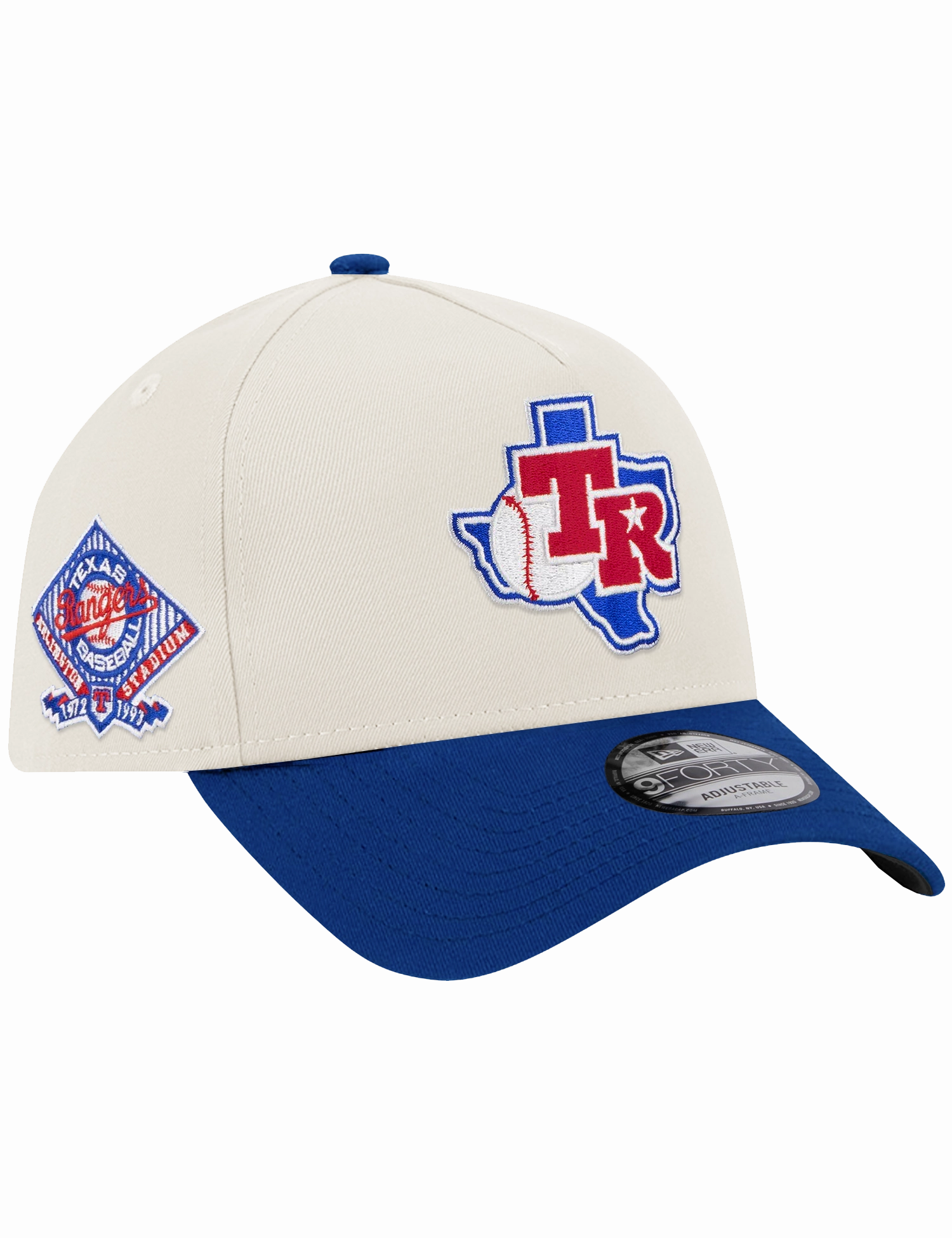 Texas Rangers New Era MLB Arlington 9FORTY A-Frame Snapback Hat - Chrome