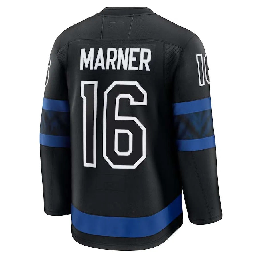T.Maple Leafs #16 Mitch Marner Fanatics Alternate Premium Jersey - Black Stitched American Hockey Jerseys