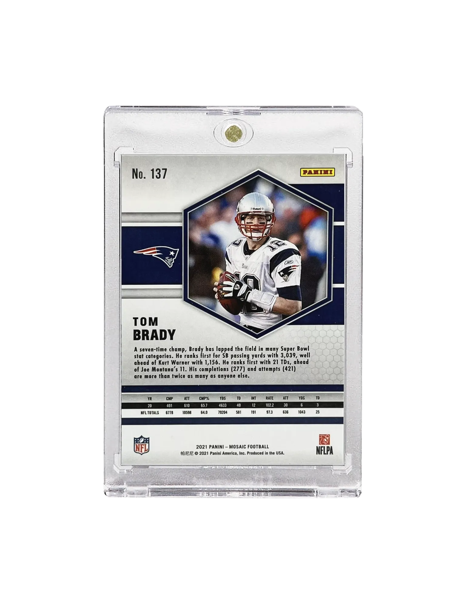 Tom Brady New England Patriots Panini NFL Mosaic 21 Base Trading Card