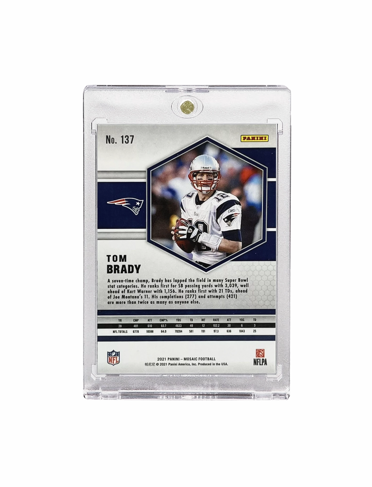 Tom Brady New England Patriots Panini NFL Mosaic 21 Base Trading Card