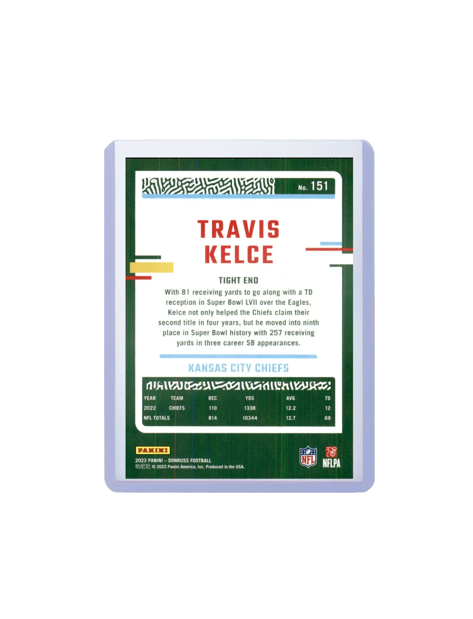 Travis Kelce Kansas City Chiefs Panini NFL 23-24 Donruss Card