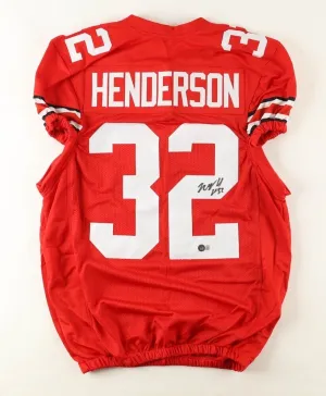 TreVeyon Henderson Signed Ohio State Buckeyes Jersey (Beckett) Soph Running Back