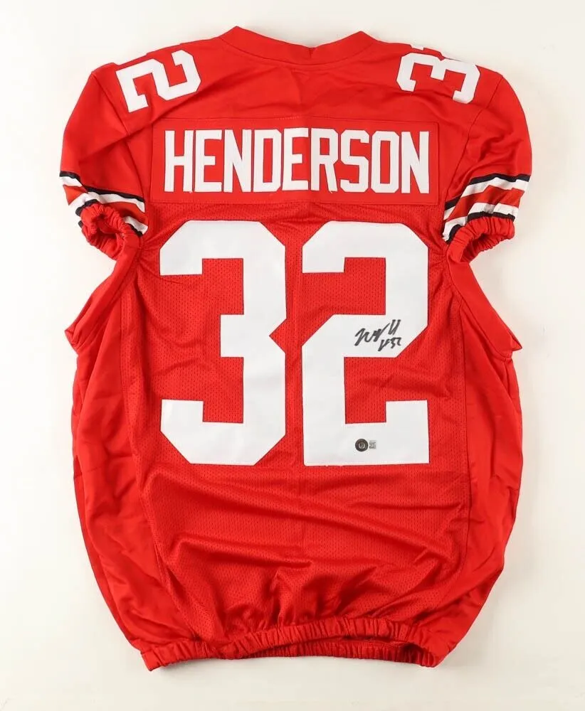 TreVeyon Henderson Signed Ohio State Buckeyes Jersey (Beckett) Soph Running Back