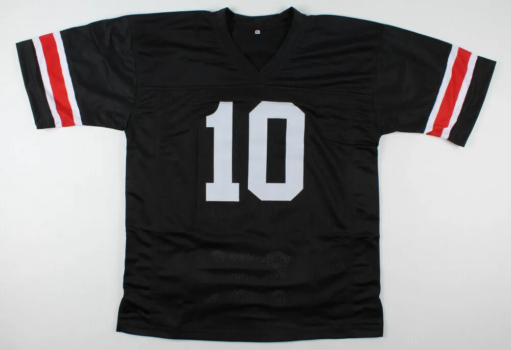 Troy Smith Signed Ohio State Buckeye Career Highlight Stat Jersey (Beckett COA)