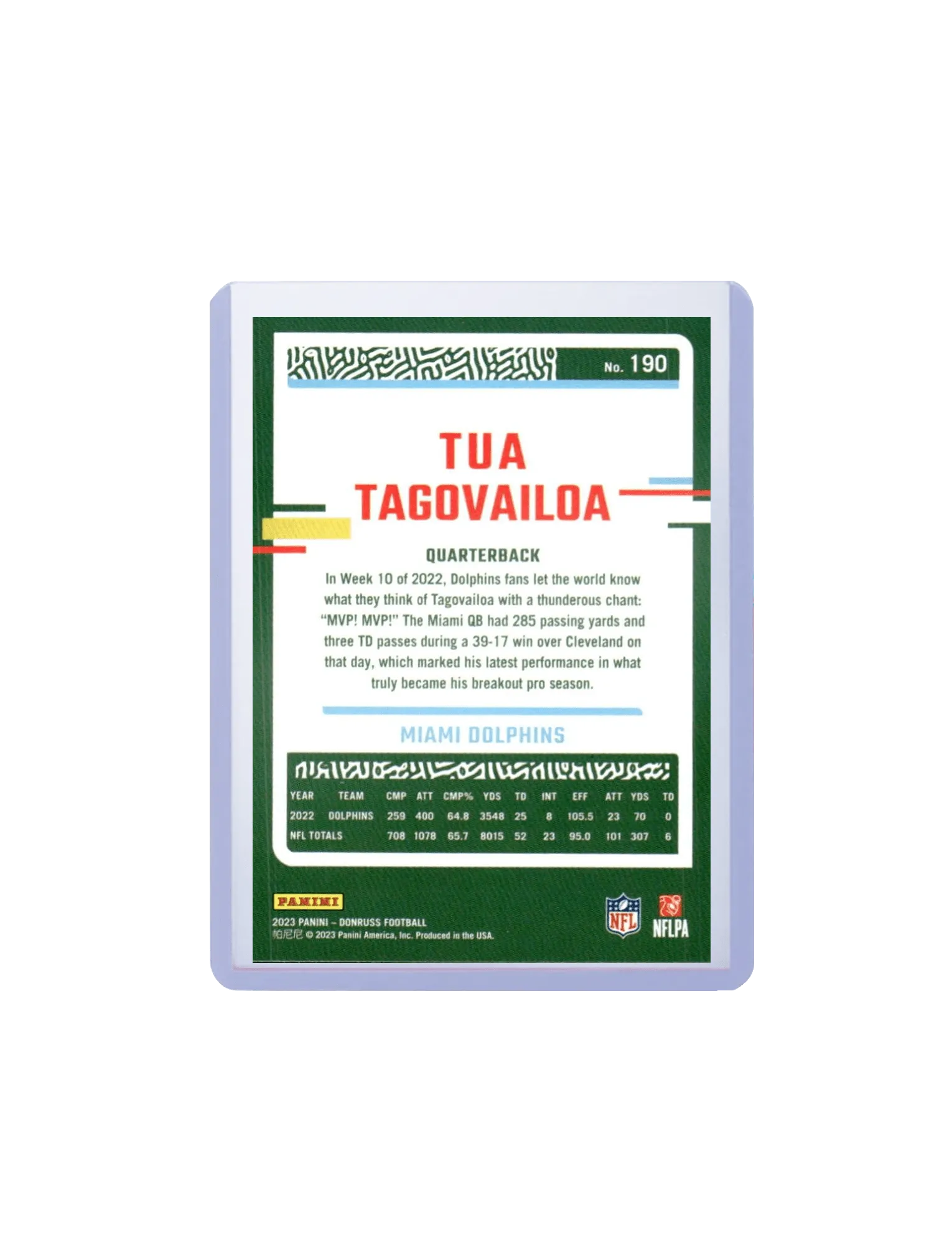 Tua Tagovailoa Miami Dolphins Panini NFL 23-24 Donruss Card