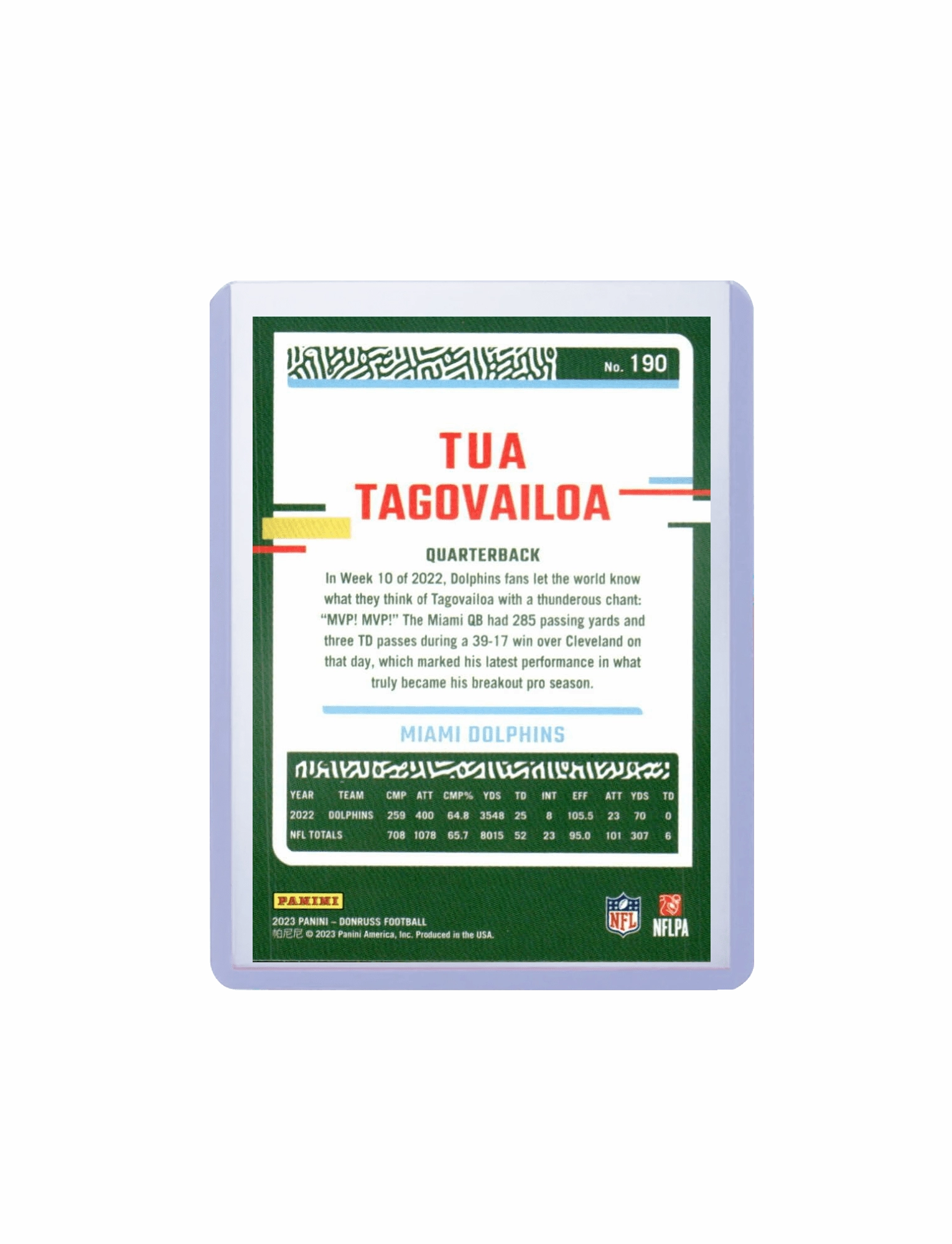 Tua Tagovailoa Miami Dolphins Panini NFL 23-24 Donruss Card