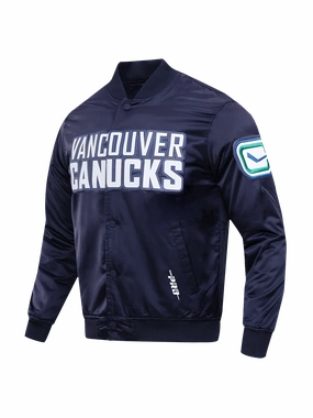 Vancouver Canucks Pro Standard NHL Team Classic Satin Button Jacket - Navy