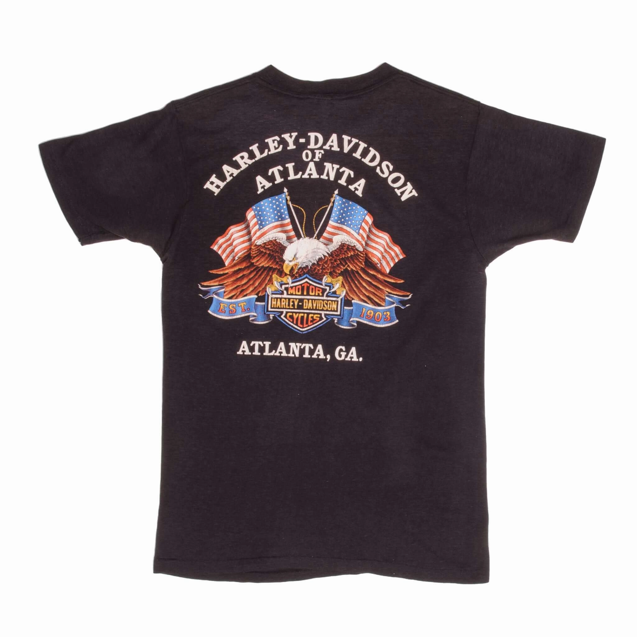 VINTAGE  3D EMBLEM HARLEY DAVIDSON TEE SHIRT 1985 SIZE SMALL MADE IN USA