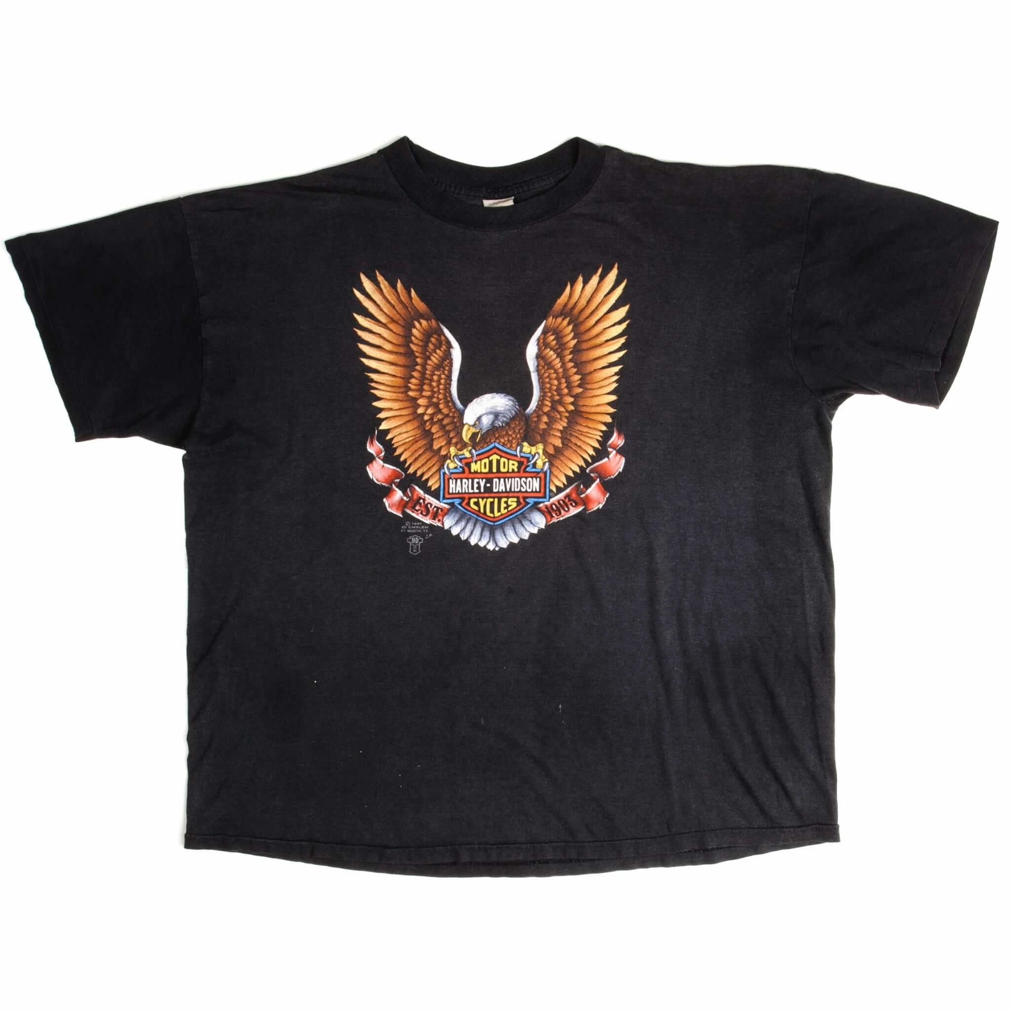 VINTAGE 3D EMBLEM HARLEY DAVIDSON TEE SHIRT 1987 SIZE XL MADE IN USA