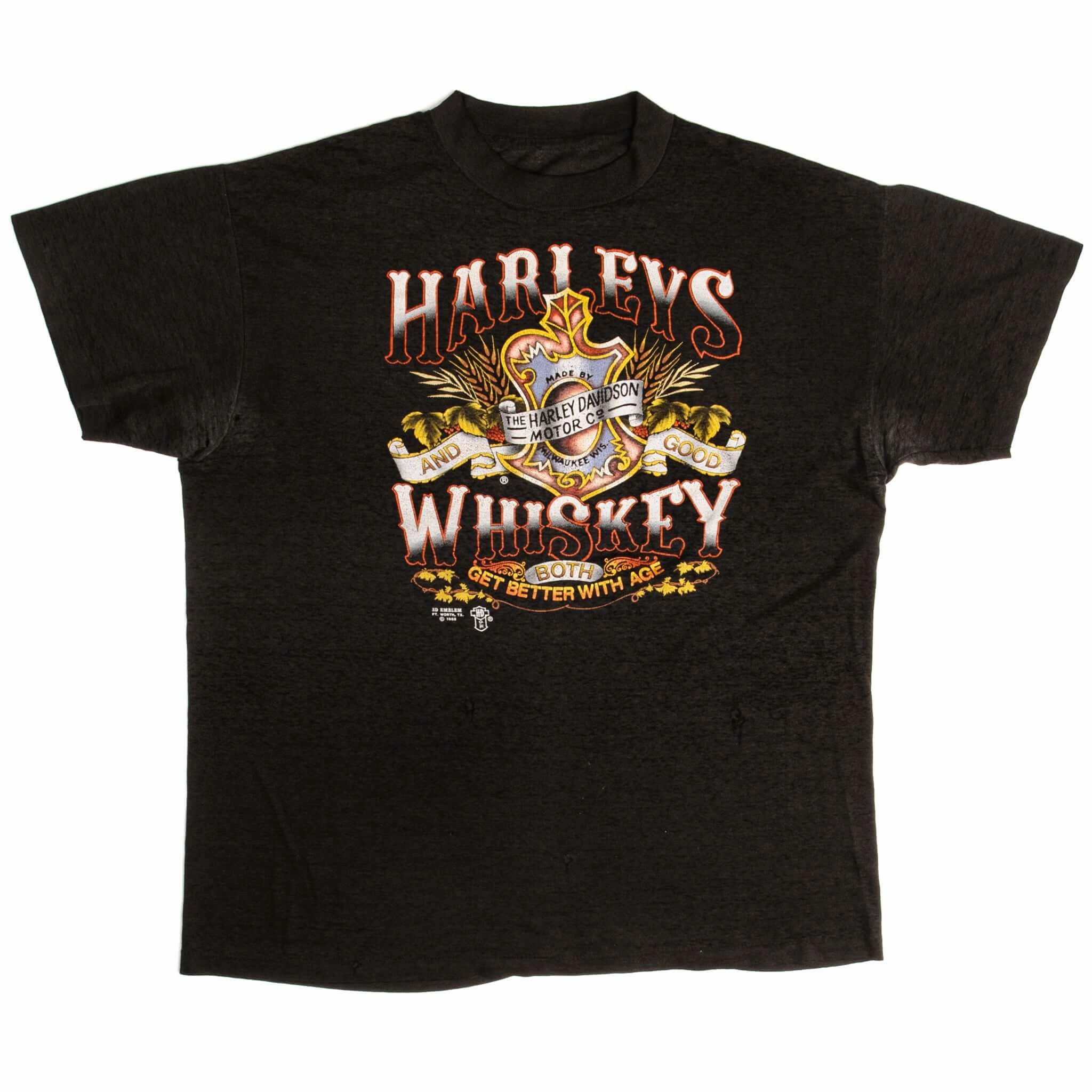 VINTAGE 3D EMBLEM HARLEY DAVIDSON TEE SHIRT 1988 SIZE XL MADE IN USA