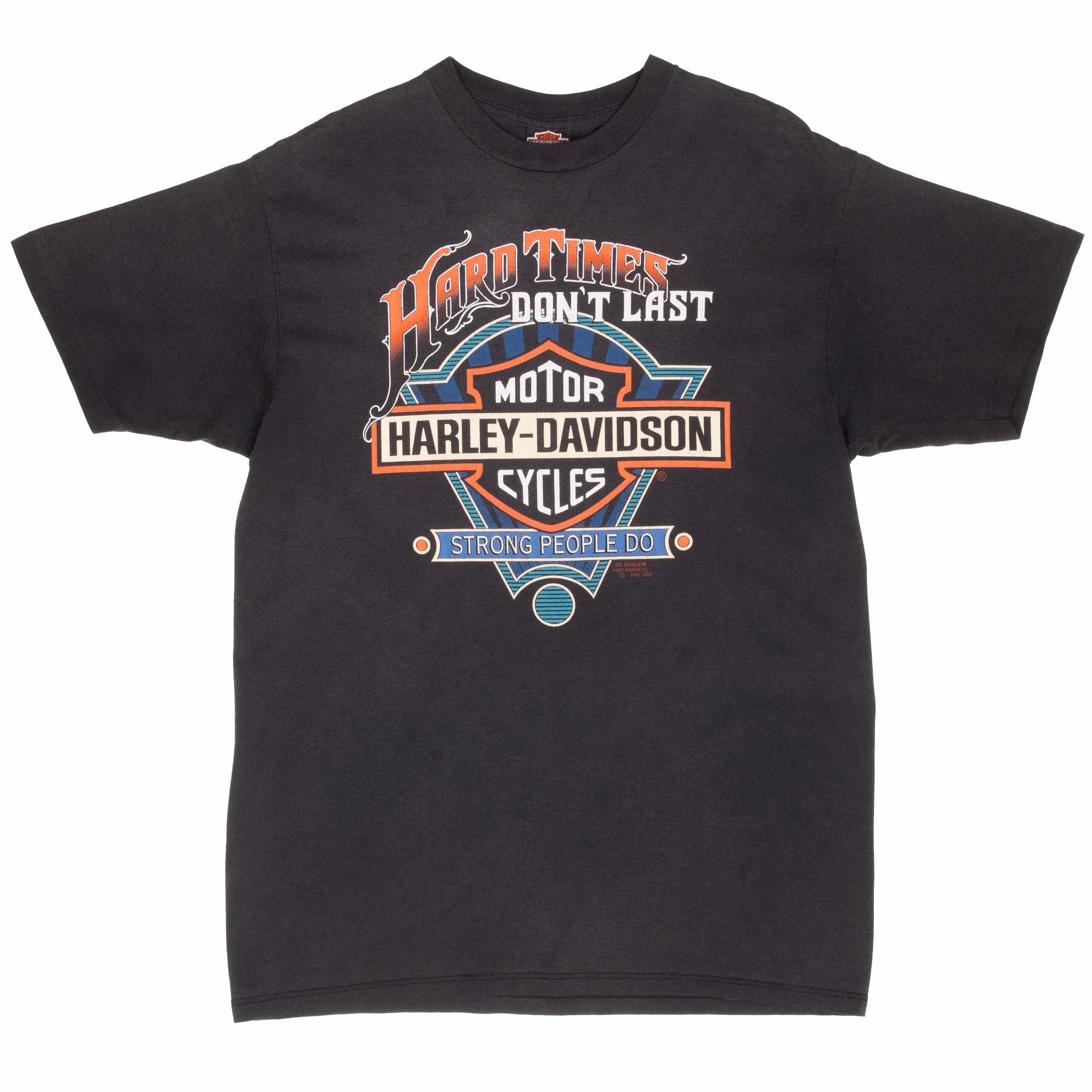 VINTAGE 3D EMBLEM HARLEY DAVIDSON TEE SHIRT 1991 LARGE MADE IN USA