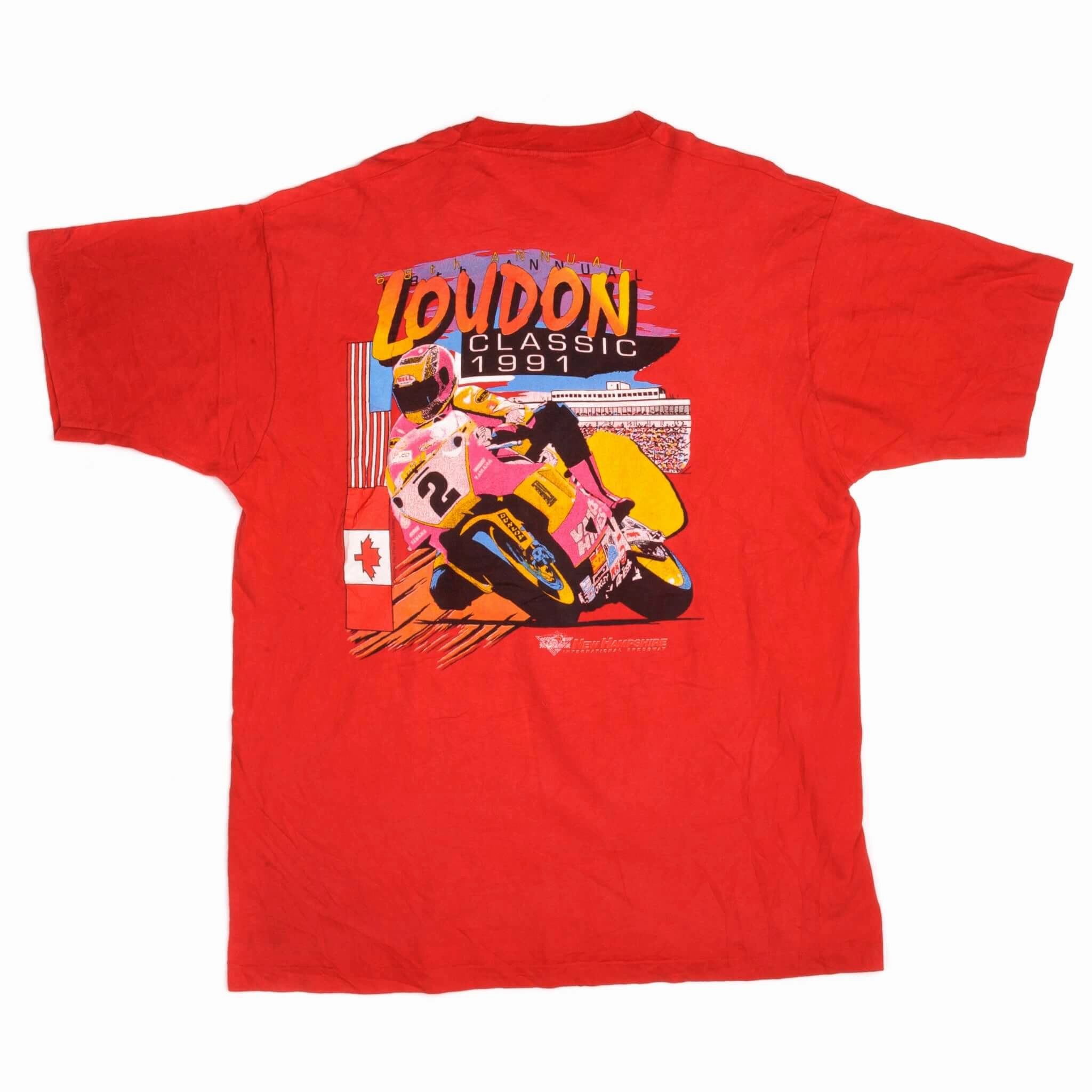 VINTAGE 68TH LOUDON CLASSIC MOTORCYCLE  RACING TEE SHIRT 1991 2XL MADE USA